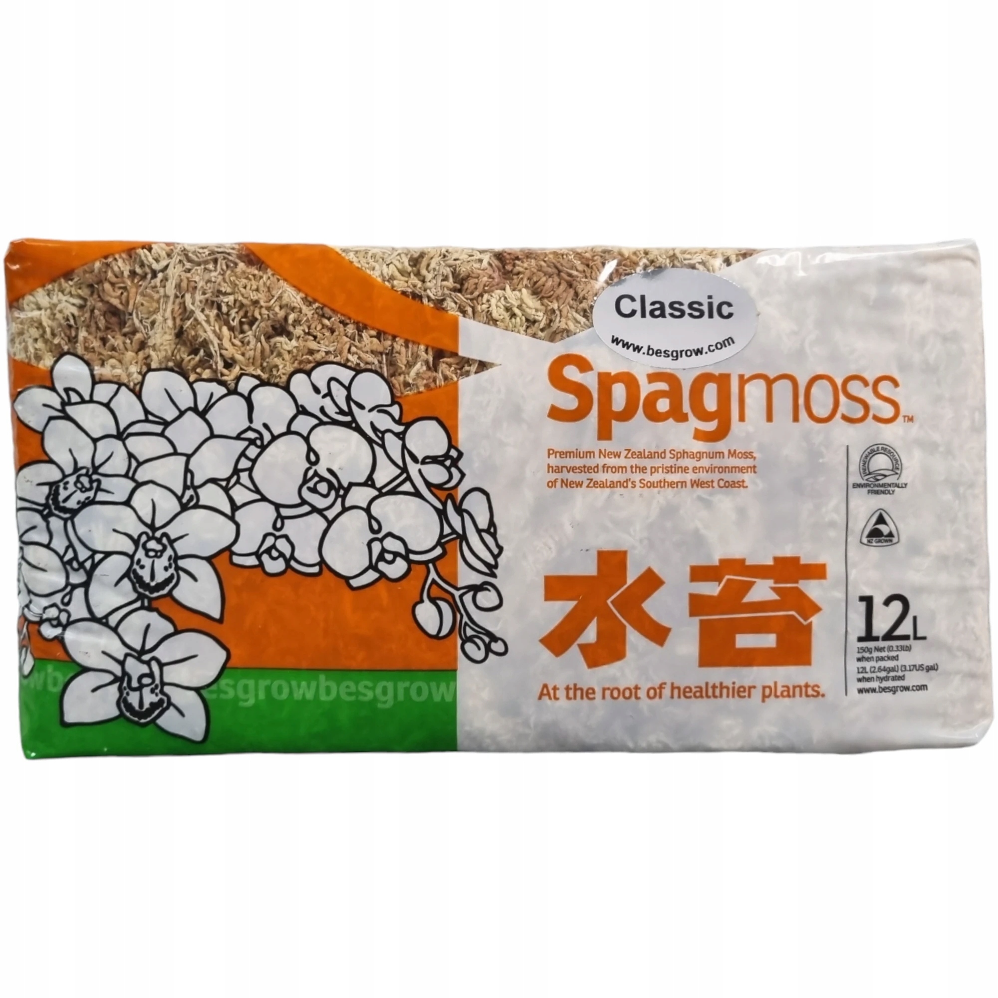 Mech Besgrow Sphagnum Sphagmoss Classic – 150 g 12 litrów